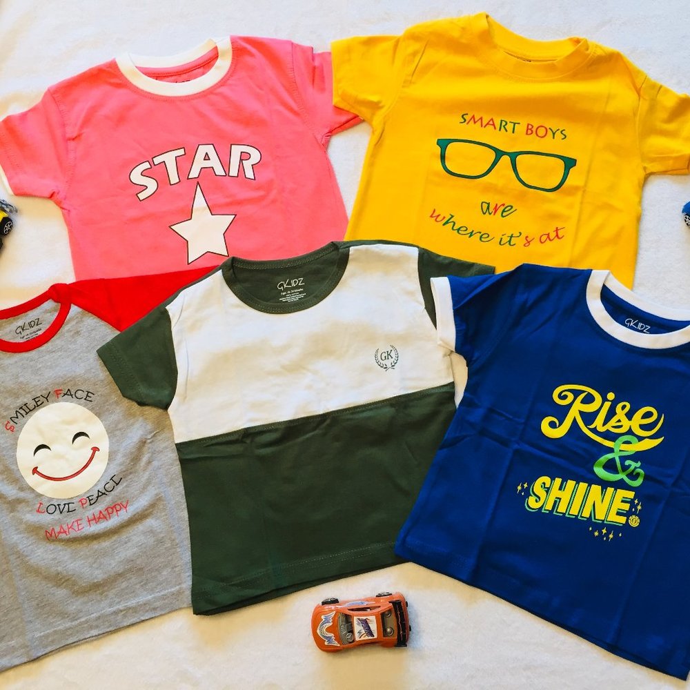 BOYS 18-24M T SHIRT SET  5 T Shirts 100% Cotton Short Sleeves NEW